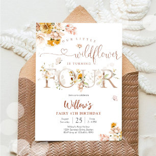 Invitation Carton d'invitation pour le 4ème anniversaire Flor