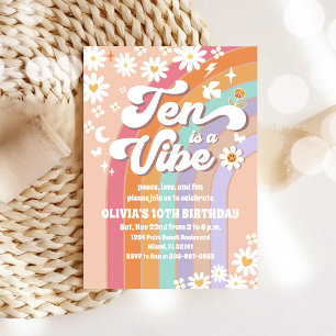 Invitation Carton d'invitation pour les 10 ans de Retro Rainb