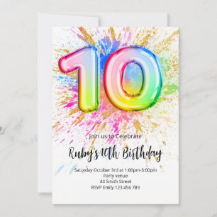Invitation Carton d'invitation pour les 10 ans sous le signe