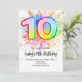 Invitation Carton d'invitation pour les 10 ans sous le signe (Debout devant)