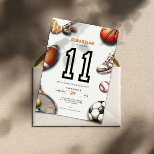 Invitation Carton d'invitation pour les 11 ans de votre garço