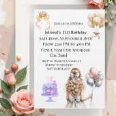 Invitation Carton d'invitation pour les 13 ans d'une fille bl