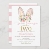 Invitation Carton d'invitation pour les 2 ans - Oreilles de L (Devant / Derrière)