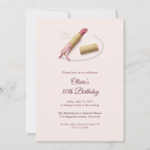 Invitation Carton d'invitation pour les 30 ans Coquette Lipst