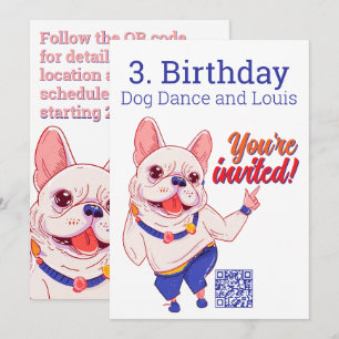 Invitation Carton d'invitation pour les 3 ans de Bouledogue F
