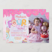 Invitation Carton d'invitation pour les 4 ans de la douce fil (Devant / Derrière)