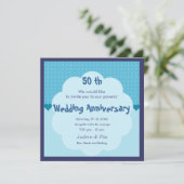 Invitation Carton d'invitation pour les 50 ans de mariage (Debout devant)