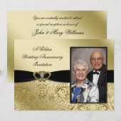 Invitation Carton d'invitation pour les 50 ans de mariage (Devant / Derrière)