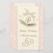Invitation Carton d'invitation pour les 50 ans de mariage ave (Devant / Derrière)