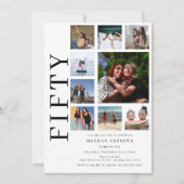 Invitation Carton d'invitation pour les 50 ans Filleul Collag (Devant)