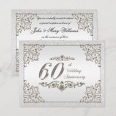 Invitation Carton d'invitation pour les 60 ans de mariage pai (Devant / Derrière)