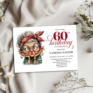 Invitation Carton d'invitation pour les 60 ans d'une Dame drô