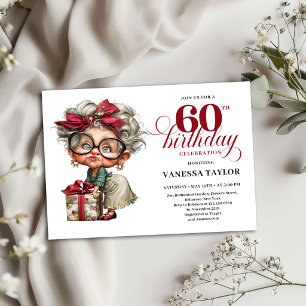 Invitation Carton d'invitation pour les 60 ans d'une femme âg
