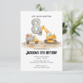 Invitation Carton d'invitation pour les 8 ans d'un garçon sur (Debout devant)