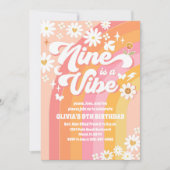 Invitation Carton d'invitation pour les 9 ans Rétro Groovy (Devant)