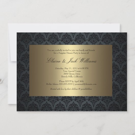 Invitation Carton d'invitation pour photo de mariage 50e anni (Dos)