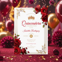 Carton d'invitation pour Quinceañera | Couronne de