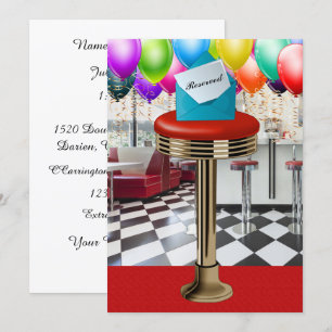 Invitation Carton d'invitation pour tabouret de bar rétro