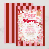 Invitation Carton d'invitation pour un 4e anniversaire de Noë (Devant / Derrière)