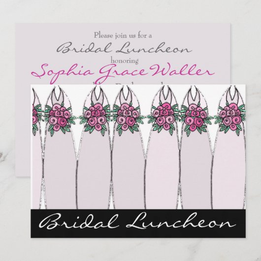 Invitation Carton d'invitation pour un déjeuner de mariage pl (Devant / Derrière)