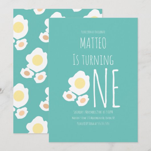 Invitation Carton d'invitation pour un premier anniversaire a (Devant / Derrière)