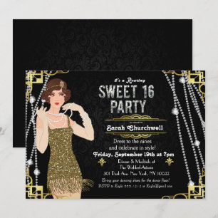 Invitation Carton d'invitation pour un Sweet 16 sur le thème