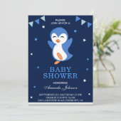 Invitation Carton d'invitation pour une baby shower avec un a (Debout devant)
