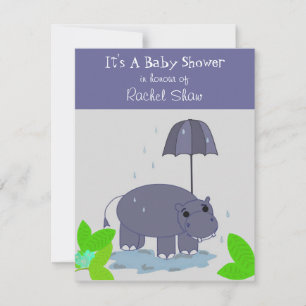 Invitation Carton d'invitation pour une baby shower avec un h