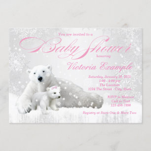 Invitation Carton d'invitation pour une baby shower d'hiver p
