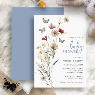 Invitation Carton d'invitation pour une Baby Shower Papillon 