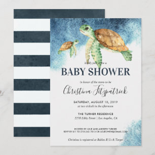 Invitation Carton d'invitation pour une baby shower Tortue ma