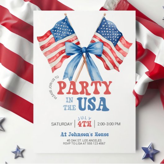 Invitation Carton d'invitation pour une fête aux États-Unis s