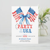 Invitation Carton d'invitation pour une fête aux États-Unis s (Debout devant)