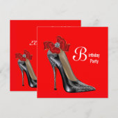 Invitation Carton d'invitation pour une fête d'anniversaire e (Devant / Derrière)