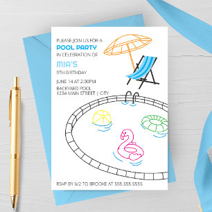 Invitation Carton d'invitation pour une fête d'anniversaire p