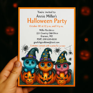 Invitation Carton d'invitation pour une fête d'Halloween avec