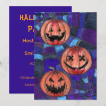 Carton d'invitation pour une fête d'Halloween avec