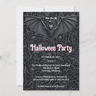 Invitation Carton d'invitation pour une fête Halloween avec c