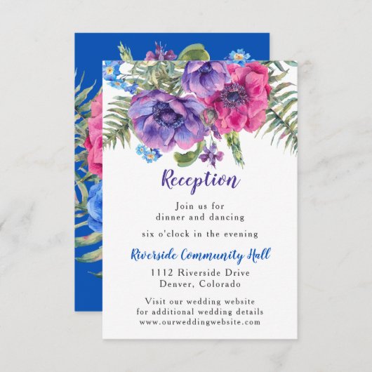 Invitation Carton d'invitation pour une réception de mariage  (Devant / Derrière)