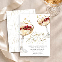 Carton d'invitation pour une soirée de Nouvel An a
