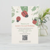 Invitation Carton d'invitation QR Code pour l'anniversaire de (Debout devant)