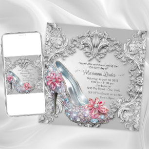 Invitation Carton d'invitation Quinceañera Chaussure à Talons