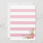 Invitation Carton d'invitation Quinceañera rayures roses et b (Dos)