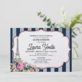 Invitation Carton d'invitation Quinceañera, Thème Paris, Tour (Debout devant)