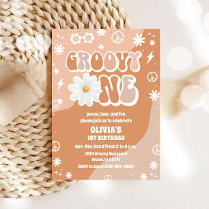 Invitation Carton d'invitation rétro groovy des années 70 pou