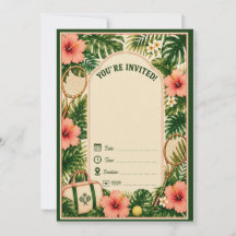 Carton d'invitation rétro imprimable pour annivers