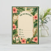 Invitation Carton d'invitation rétro imprimable pour annivers (Debout devant)