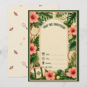 Invitation Carton d'invitation rétro imprimable pour annivers (Devant / Derrière)