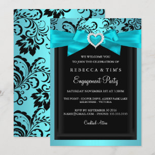 Invitation Carton d'invitation romantique de fiançailles au c