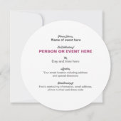 Invitation Carton d'invitation rond Tournesol en rouge canneb (Dos)